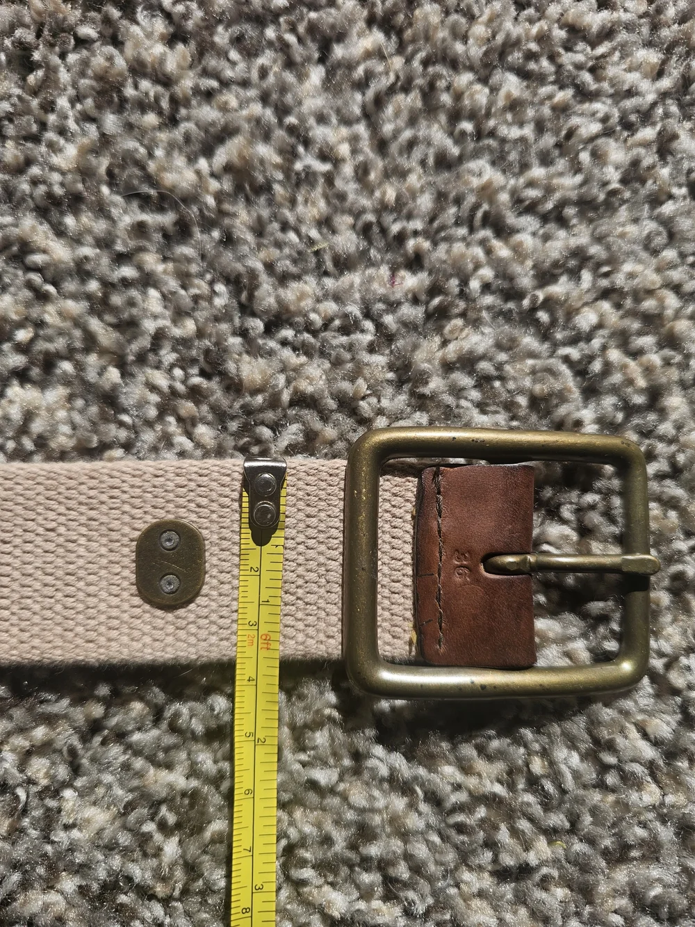 Eddie Bauer Beige Canvas Belt with Red Logo